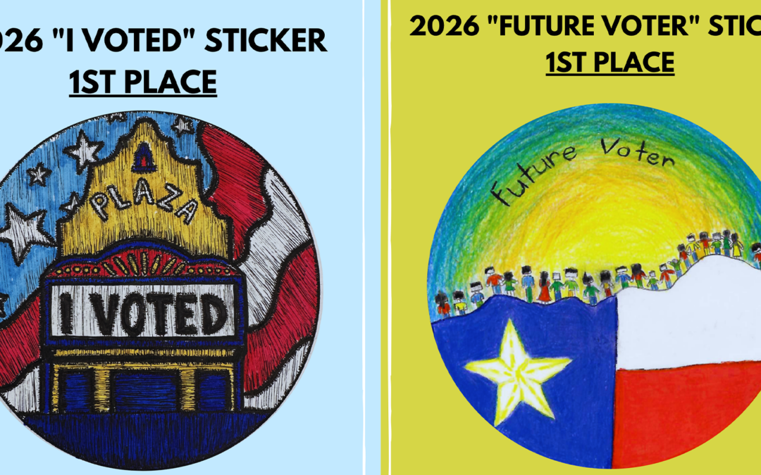 El Paso celebra a ganadores del concurso de calcomanías para elecciones de 2026