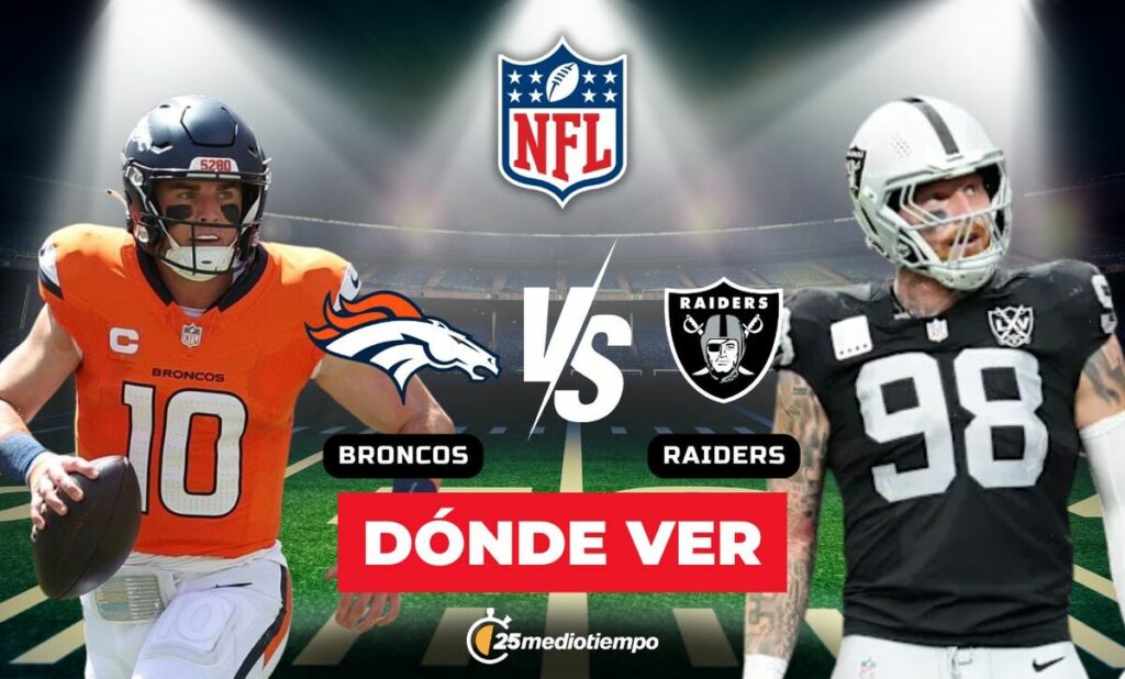 Broncos vs. Raiders EN VIVO: Horarios y dónde disfrutar del partido de la Semana 14 de la NFL